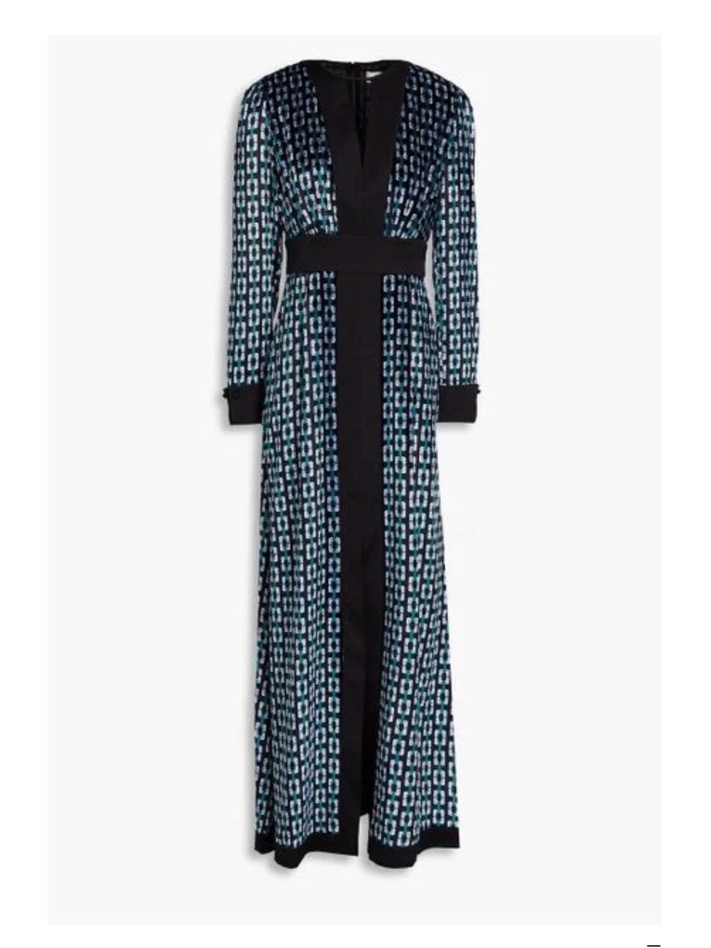 Diane Von Furstenberg Black and Blue Geometric Dress